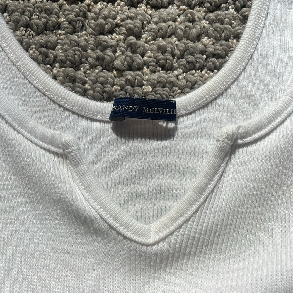 Brandy Melville White Slit tank top - Picture 2 of 3